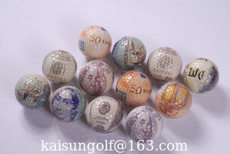China Durchsichtiger Golfball mit Geld fournisseur