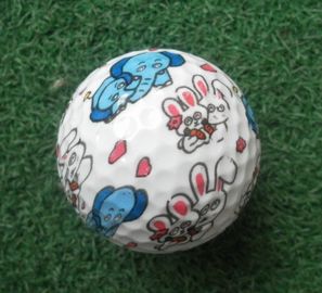 Logo Golfball mit Kaninchen und Elefanten, Golfball fournisseur